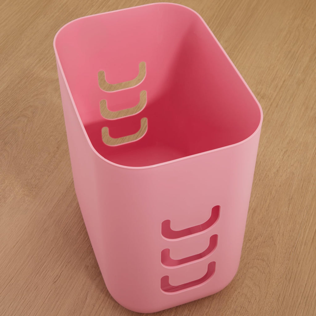 Luup Bathroom Wastebasket, Secure Grocery Bags, Plastic Garbage Container for Vanity, Laundry Room, Kitchen, Office