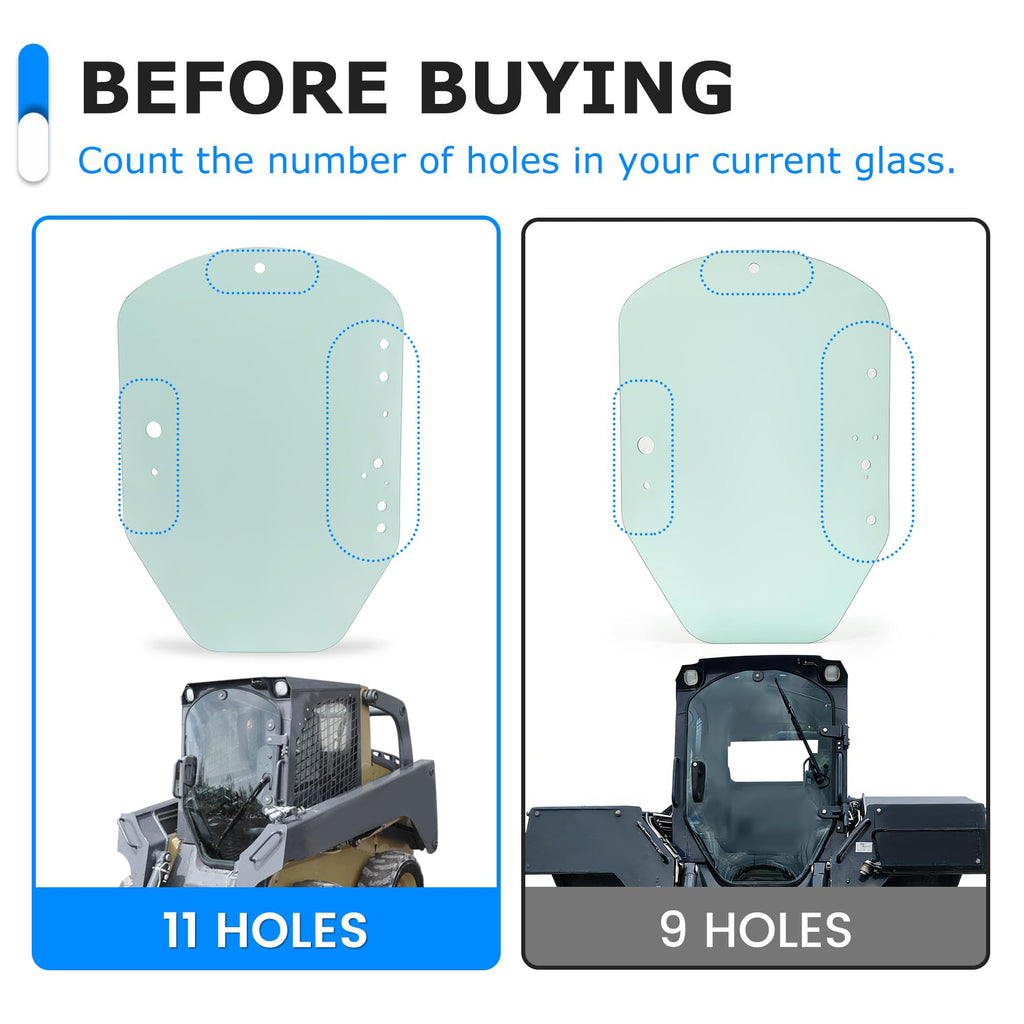 ECOTRIC Door Glass Compatible with John Deere D & E Series