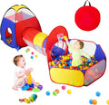 3 in 1 Kids Play Tent for Toddler with Baby Ball Pit and Play Tunnel, Children Indoor Outdoor Playhouse with Climbing