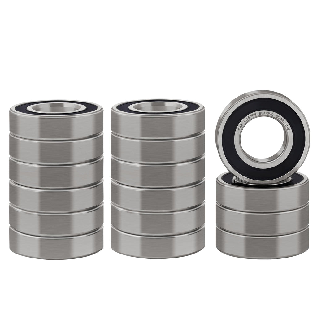 XiKe 6205-2RS Deep Groove Ball Bearing, 25mmx52mmx15mm (2-Pack)