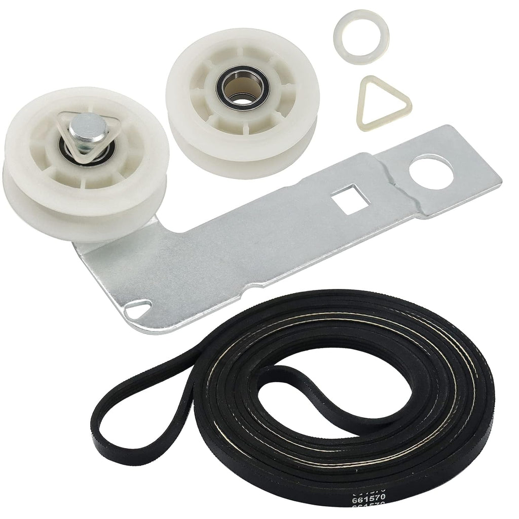 2026 Upgraded 661570V 661570 & 279640 & W10837240 Dryer Drum Belt Idler Pulley and Pulley Kit Fit for Whirlpool