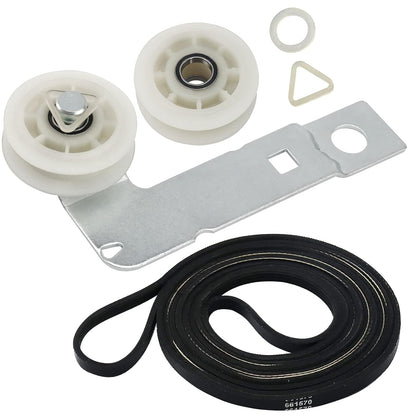2026 Upgraded 661570V 661570 & 279640 & W10837240 Dryer Drum Belt Idler Pulley and Pulley Kit Fit for Whirlpool