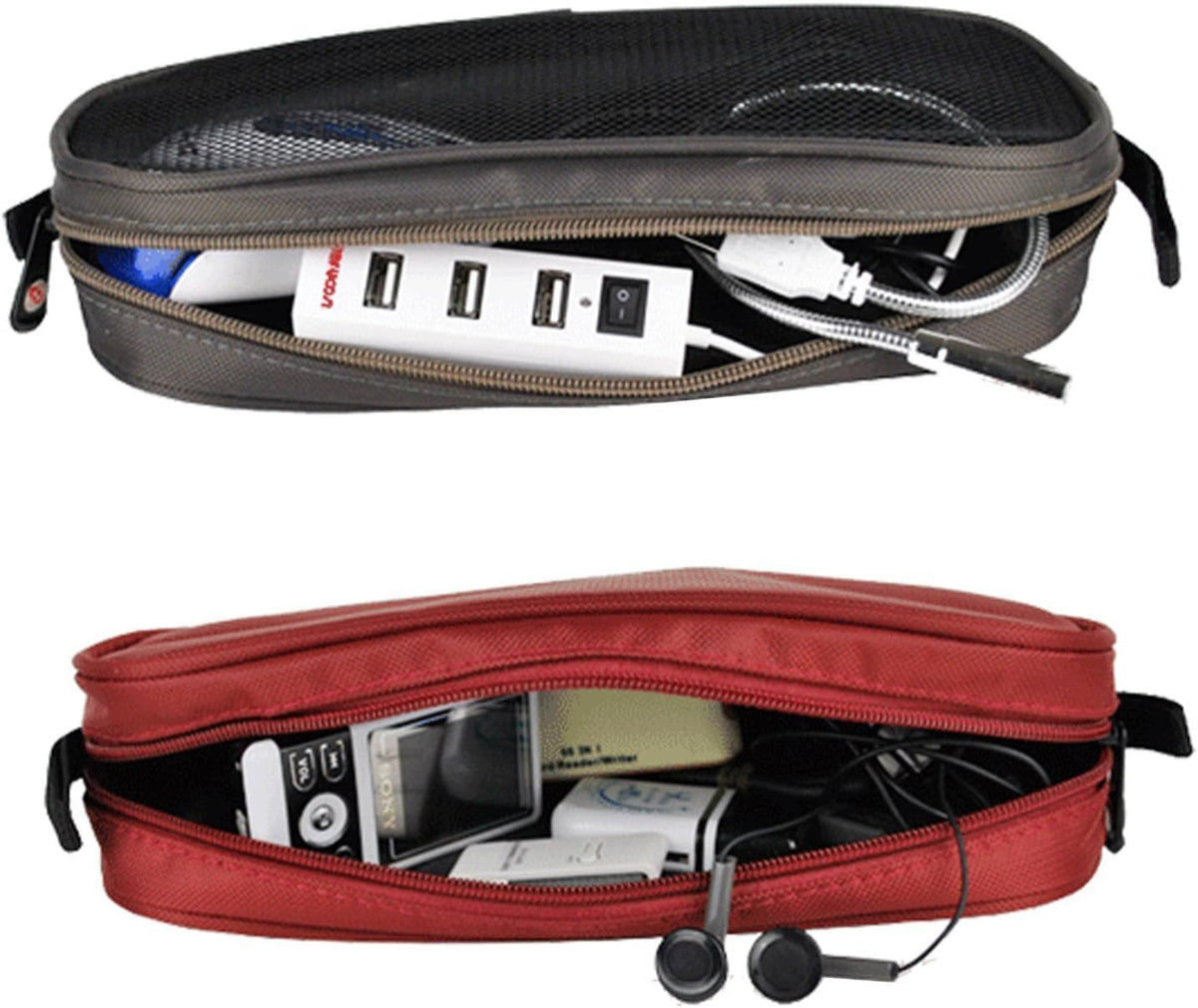 Universal Electronics Accessories Travel Organizer - Zipper Mesh Adapter Case for Laptop, Notebook, Tablet, Power