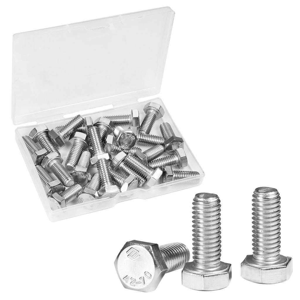 25 Pcs M8 Hex Bolts M8-1.25 x 20mm Hex Head Screw Bolt