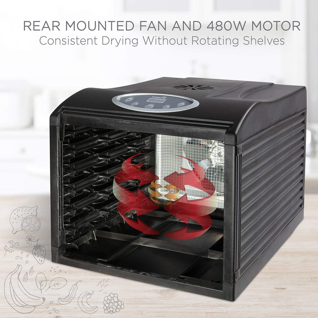 6 Tray Food Dehydrator for Beef Jerky, Digital Timer