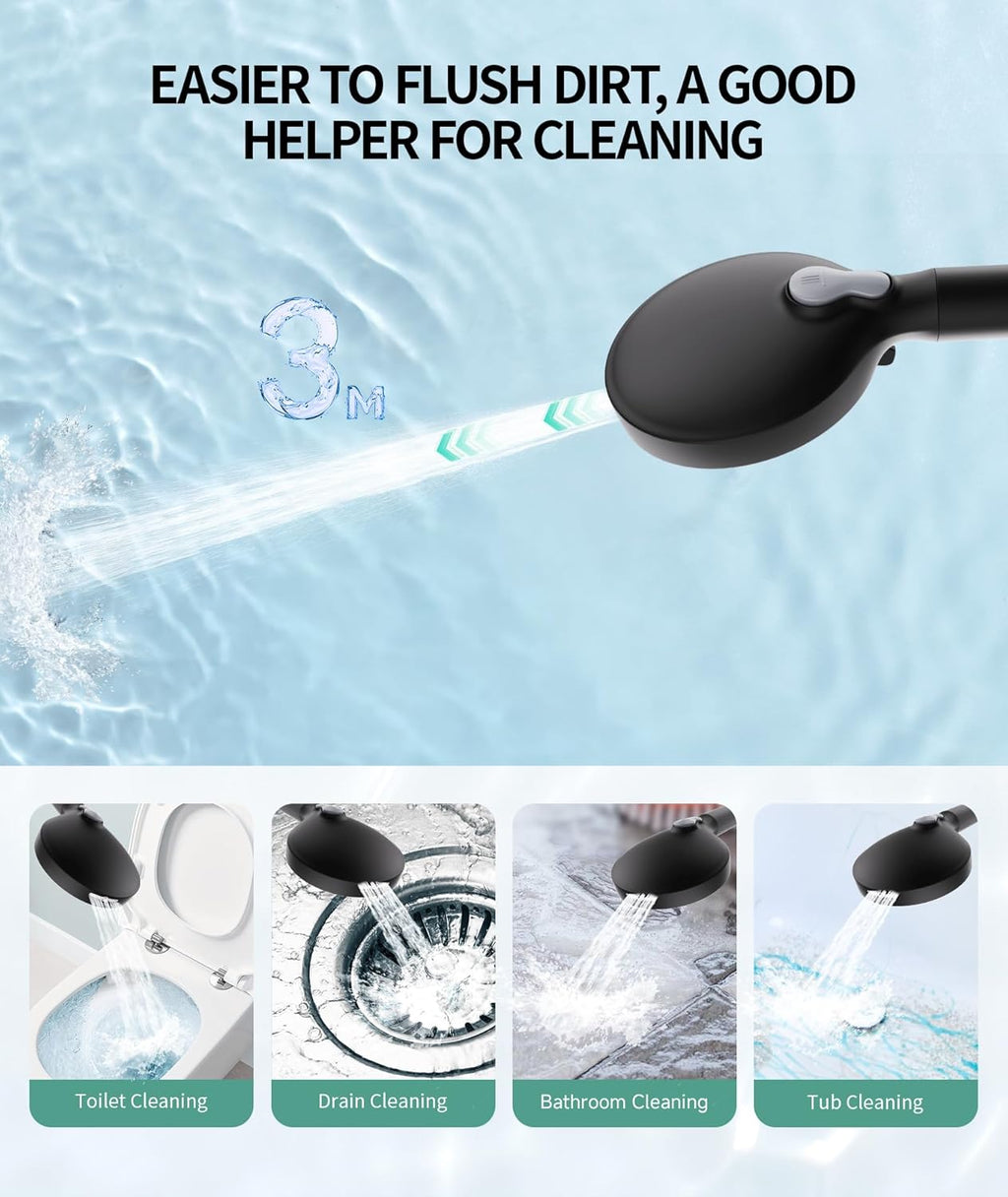 Filtered Shower Head with Handheld, High Pressure 9 Spray Mode Matte Black Showerhead with Filters, detachable shower