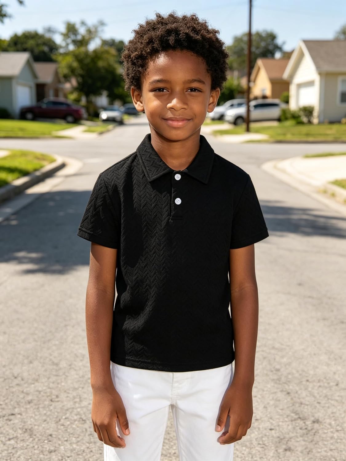 Boys Summer Clothes Texture Tops Polo Shirts Tees for Kids | 3 Piece,Boys Polo Shirts,Short Sleeve,School