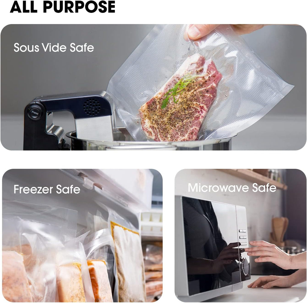 8" x 150' Vacuum Sealer Bags for Food Saver, Rolls with Cutter Dispenser