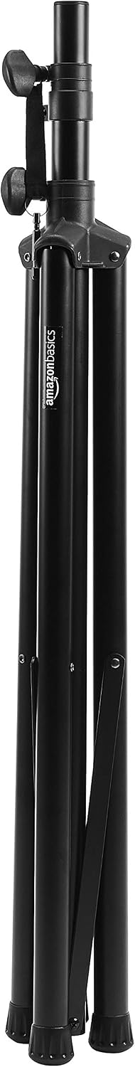 Adjustable Height Tripod Speaker Stand, Sturdy Steel, Holds up to 99.2 lbs, 52" to 73", Black