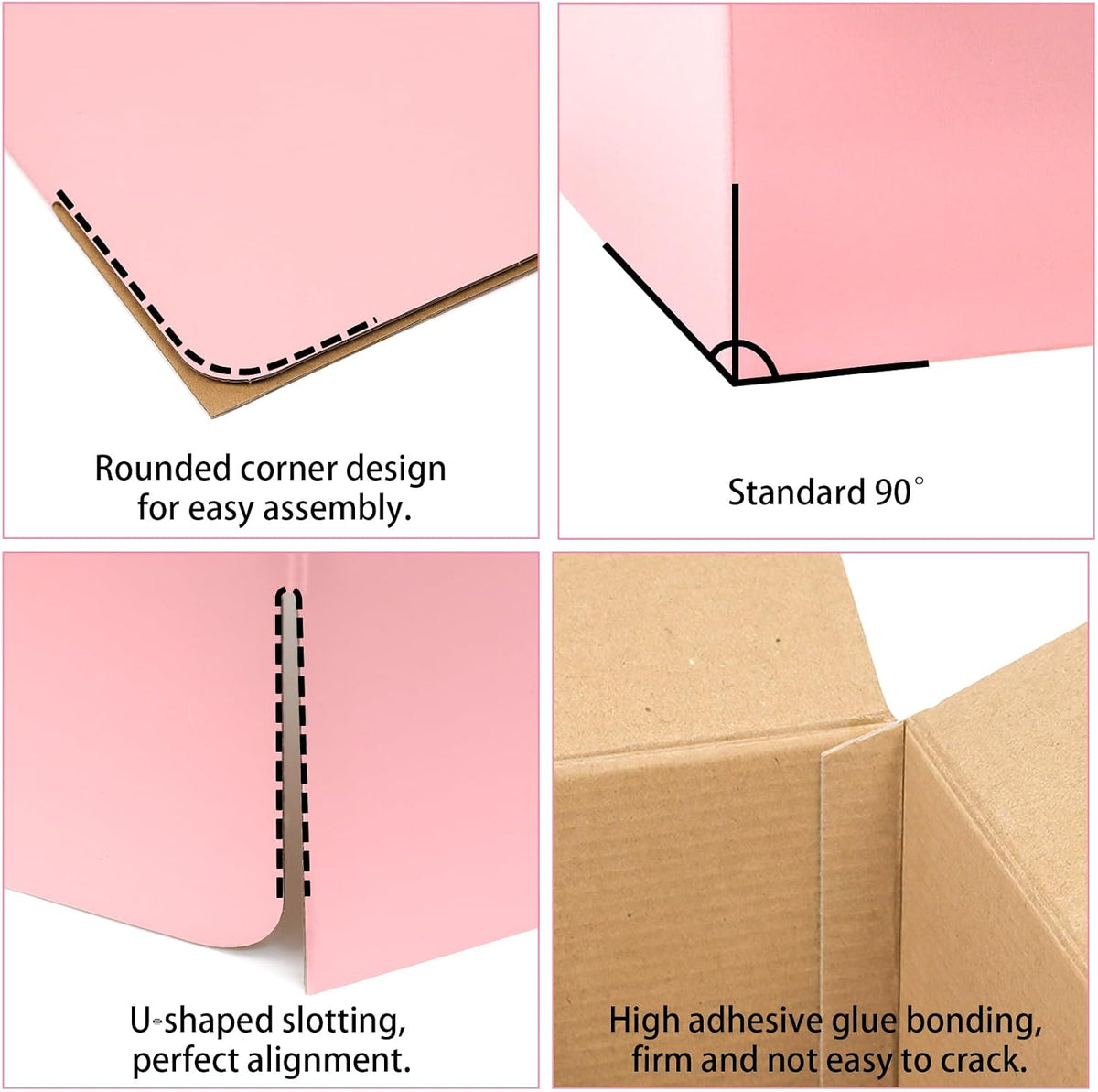 8x8x4 Pink Shipping Boxes, 30 Pack Mailing Boxes for Small Business, Corrugated Cardboard Boxes for Shipping, Packaging