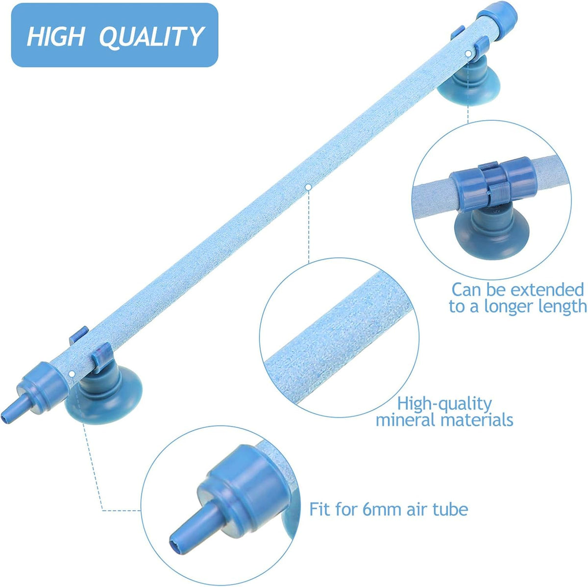 4 Pieces Aquarium Bubble Wall Air Stone Bar 10 Inch Fish Tank Bubble Release Diffuser Bar Tube for Fish Tank Aquarium