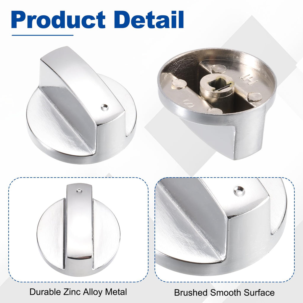 uxcell 2Pcs Gas Stove Knob 6mm Cooker Replacement Knobs Angle: 0°