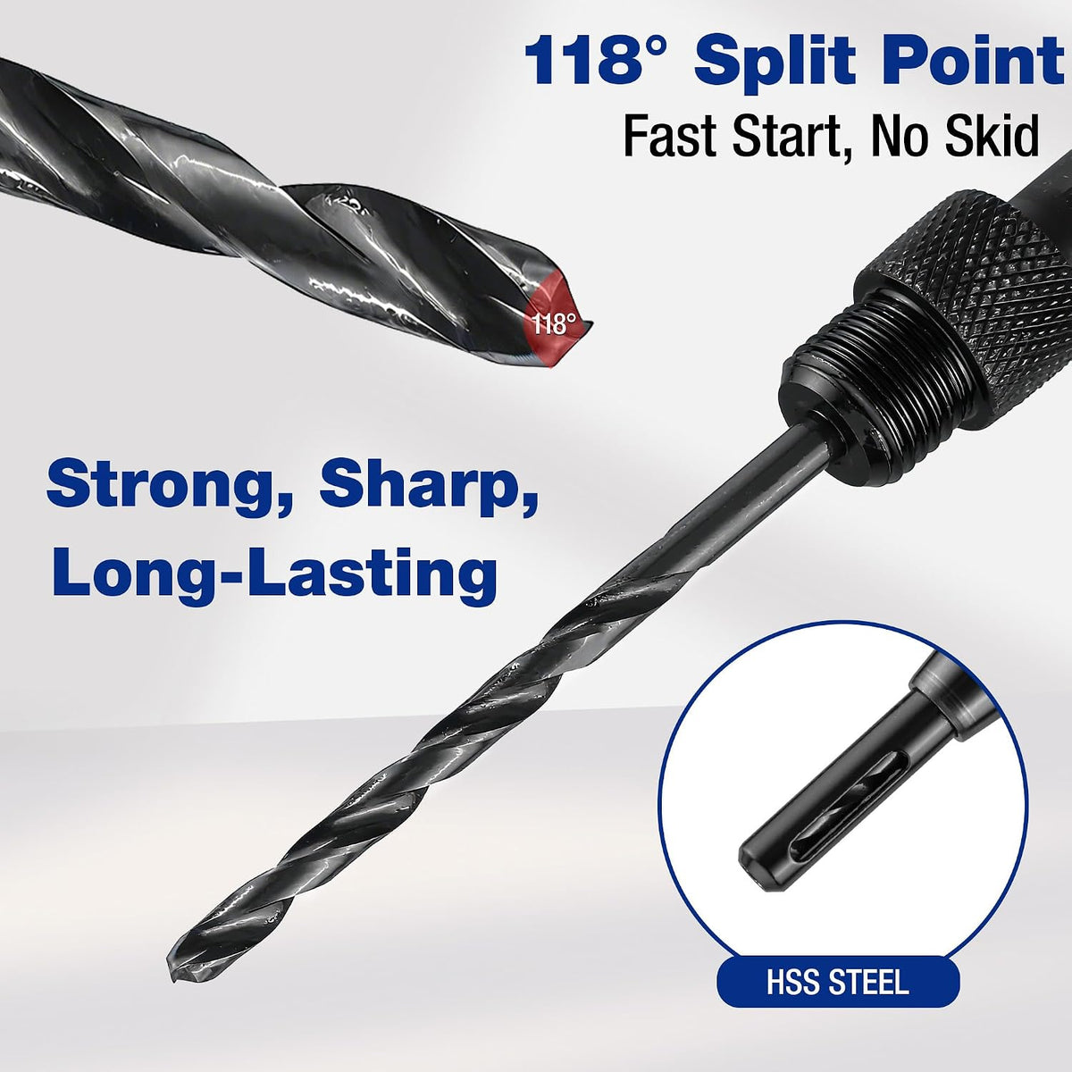 WORKPRO Self Centering Drill Bit Set, 3-Piece VIX Bit with Hex Key