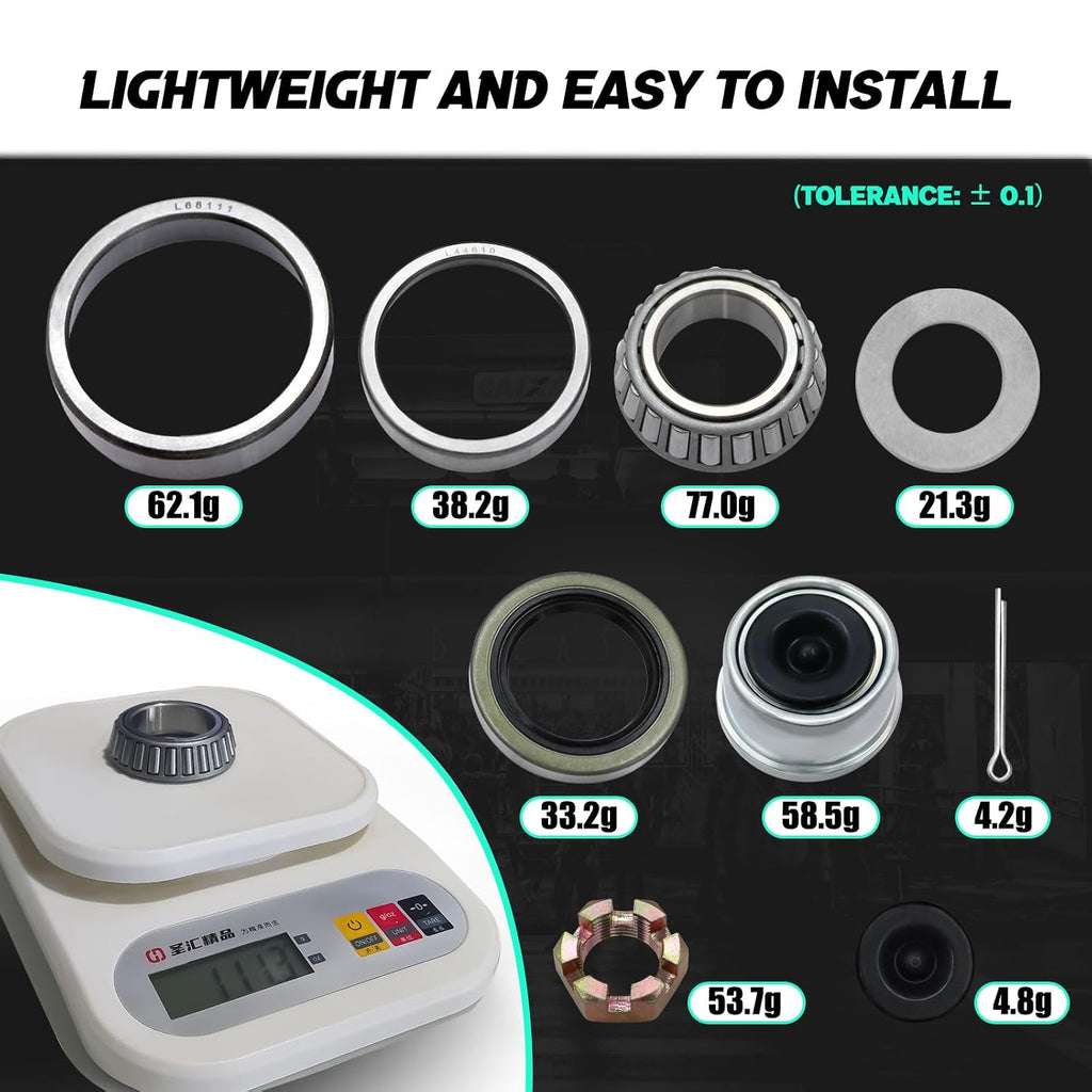 4 Sets 3500lb Trailer Bearing Kit L68149 L44649 Trailer Axle Kit,Boat Trailer Bearing Kit 171255TB Seal Fits for