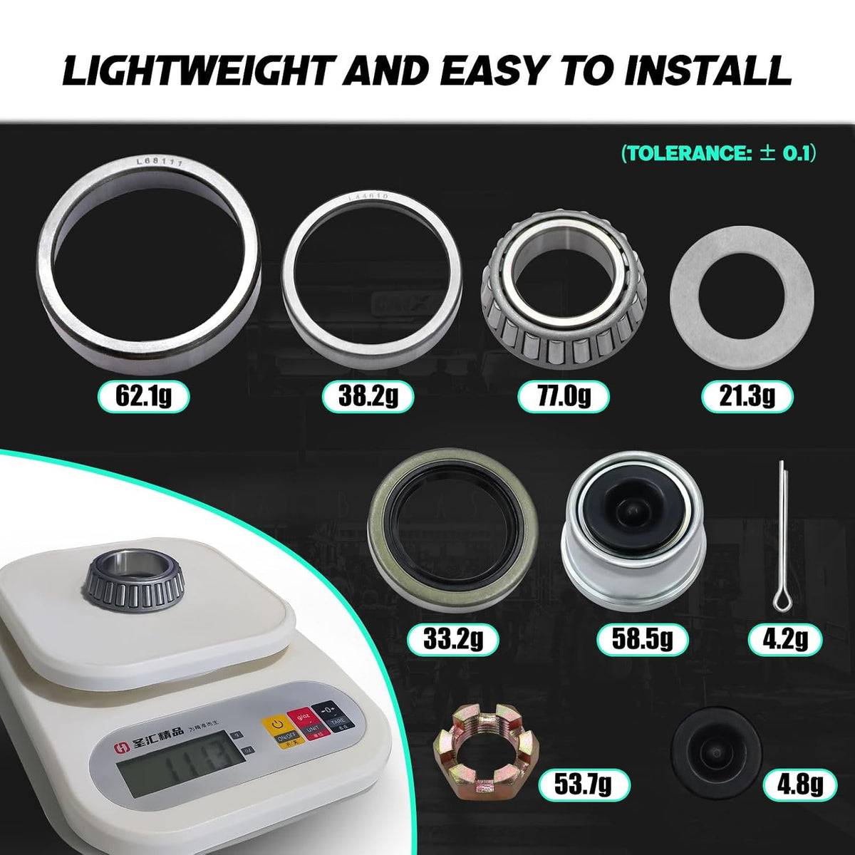 4 Sets 3500lb Trailer Bearing Kit L68149 L44649 Trailer Axle Kit,Boat Trailer Bearing Kit 171255TB Seal Fits for