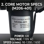 AC 110V 6W Electric Single-Phase Motor Gear Motor + Bracket Set
