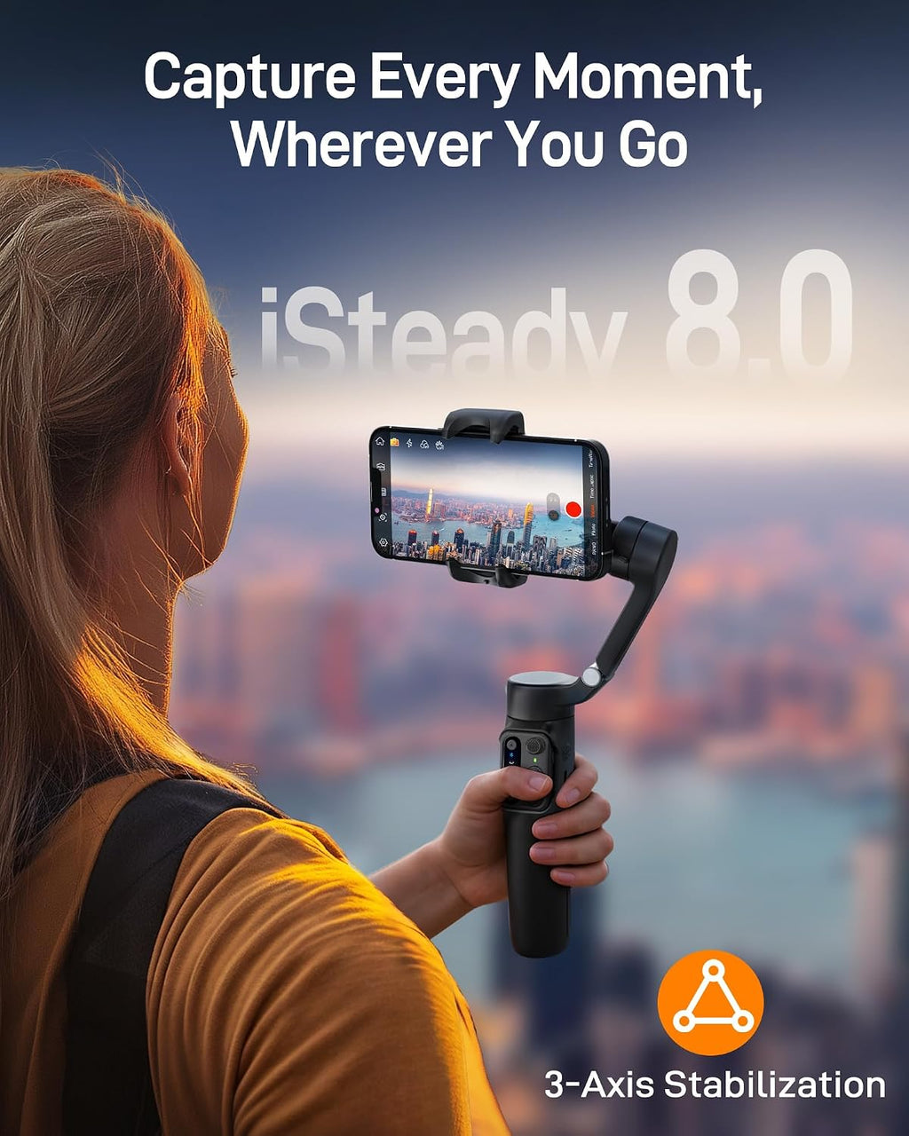 iSteady X3 SE Plus 3-Axis Gimbal Stabilizer for iPhone & Android | Detachable Remote, iSteady 8.0 Anti-Shake, 8"