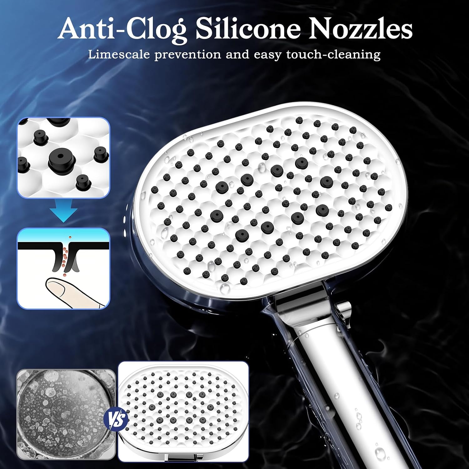 Filtered Shower Head with Handheld,High Pressure 4 Mode Shower with Filters | 6’’ Panel Shower Heads, Remove Chlorine