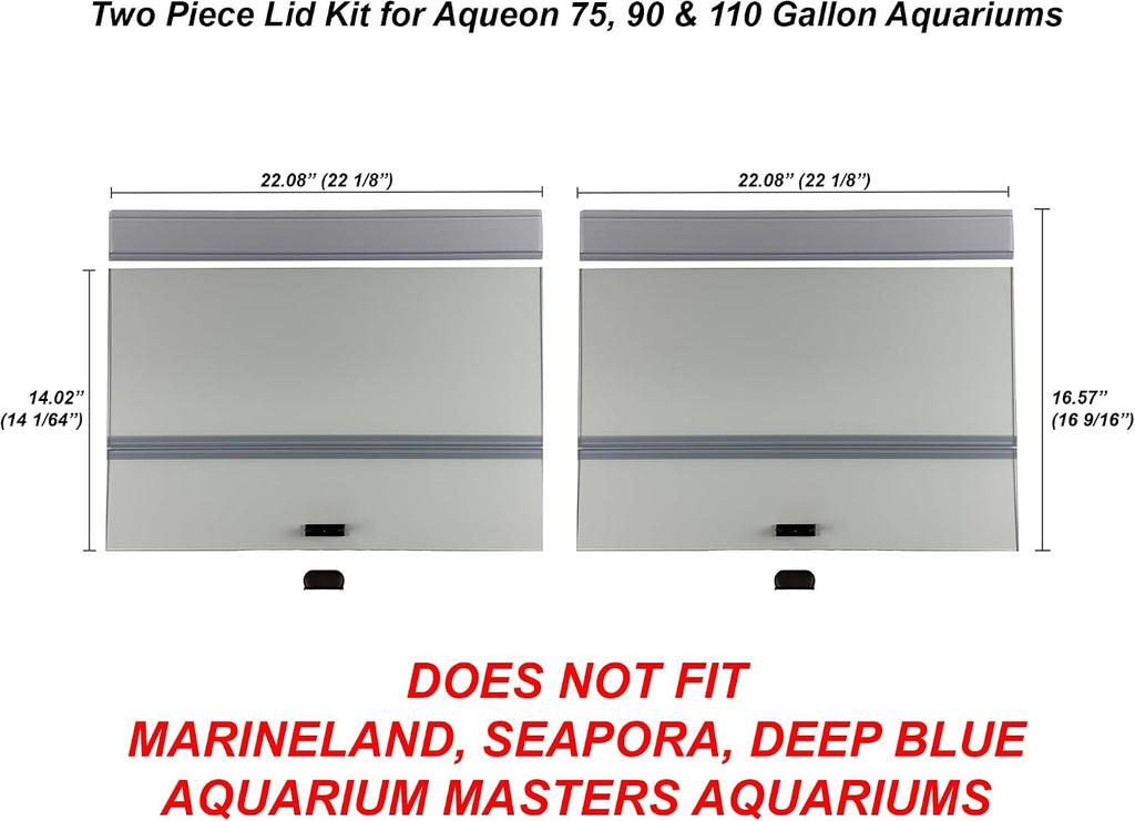 Glass Canopy Aquarium Lid for Fresh & Saltwater Fish Tanks (A48GT for Aqueon 75/90 / 110 Gallon Aquariums)