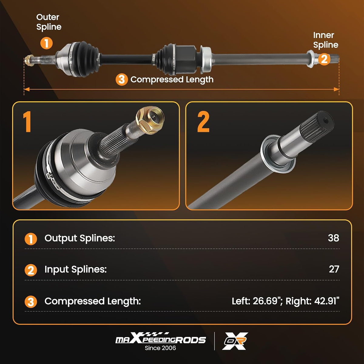 maXpeedingrods Front Left and Right CV Axle Assembly for Ford Explorer