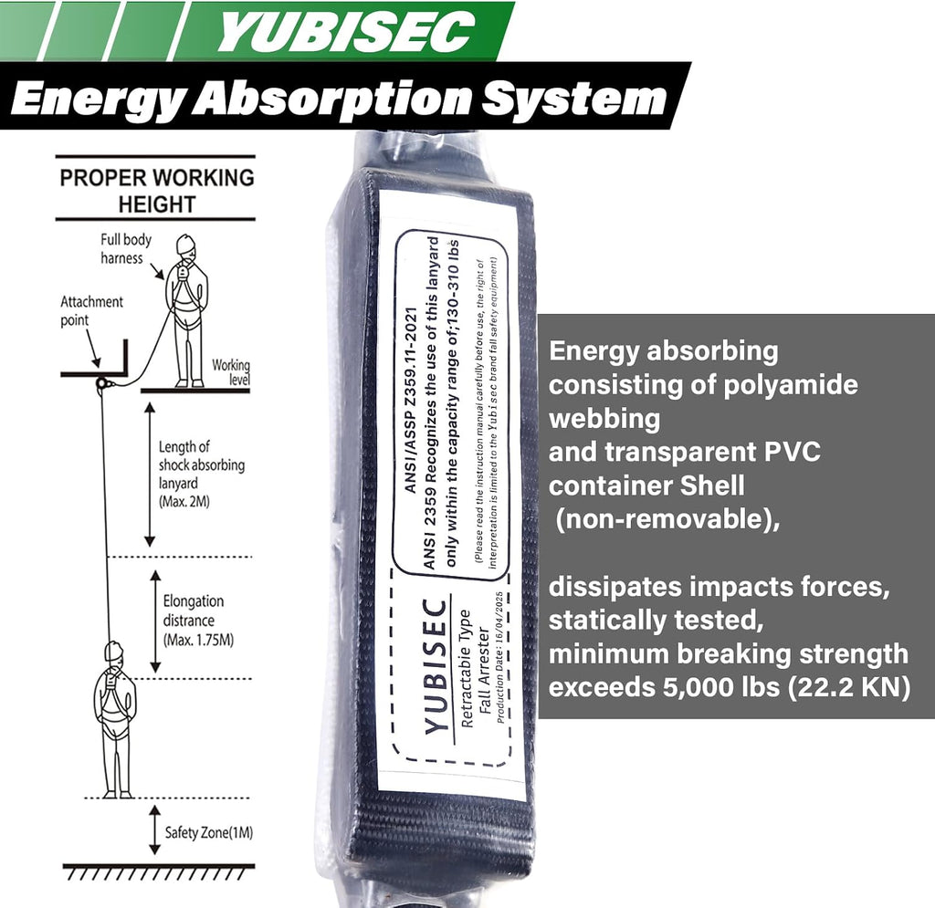 Vertical Lifeline Assembly 150FT, Fall Protection Rope Safety Lanyard