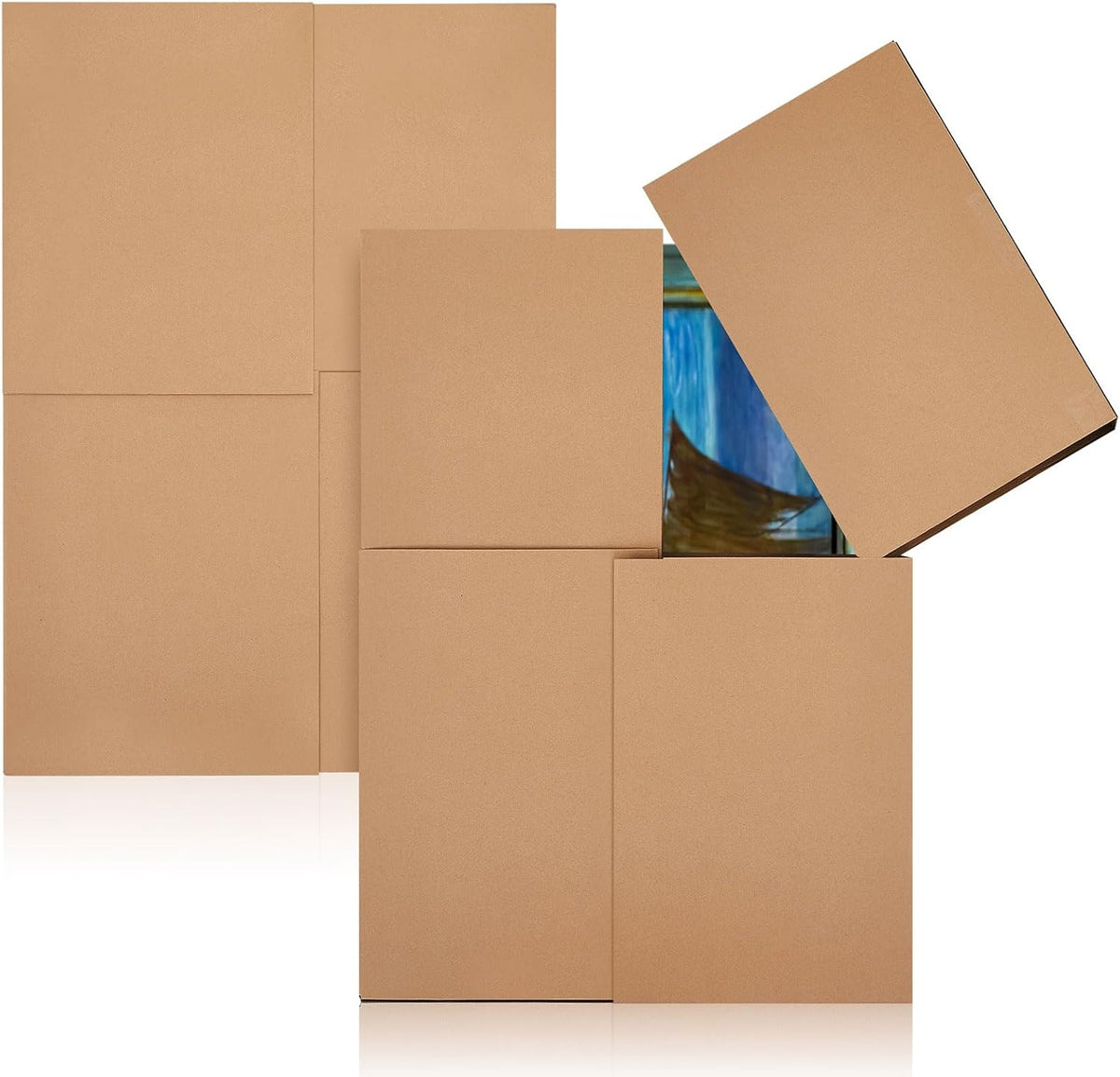 2 Sets Large Picture Mirror Moving Boxes for Artwork TV Flat Pack
