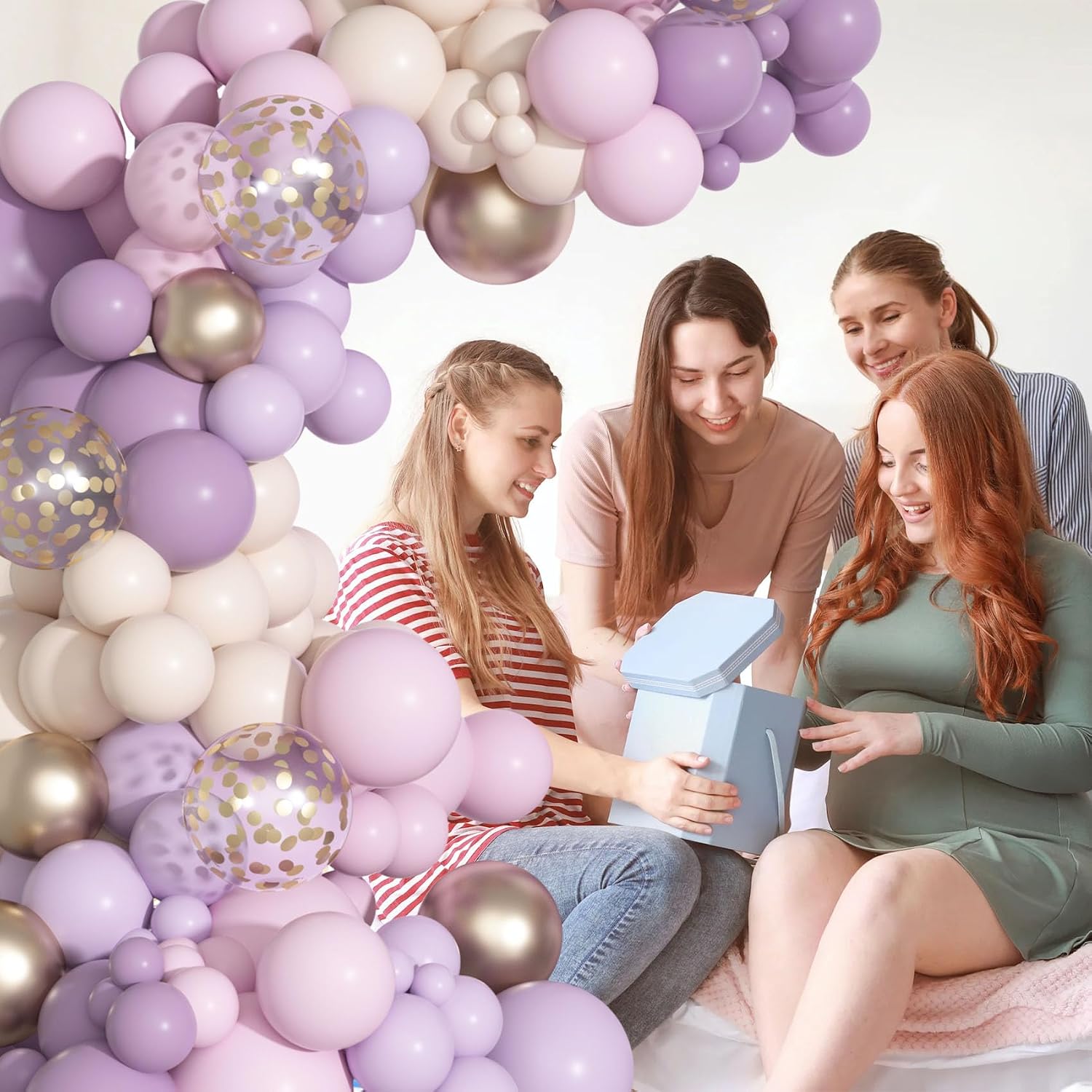 Dusty Purple Balloon Arch Garland Kit, Different Sizes 18 12 10 5Inch Purple Pink Lavender Sand Rose Gold Metal
