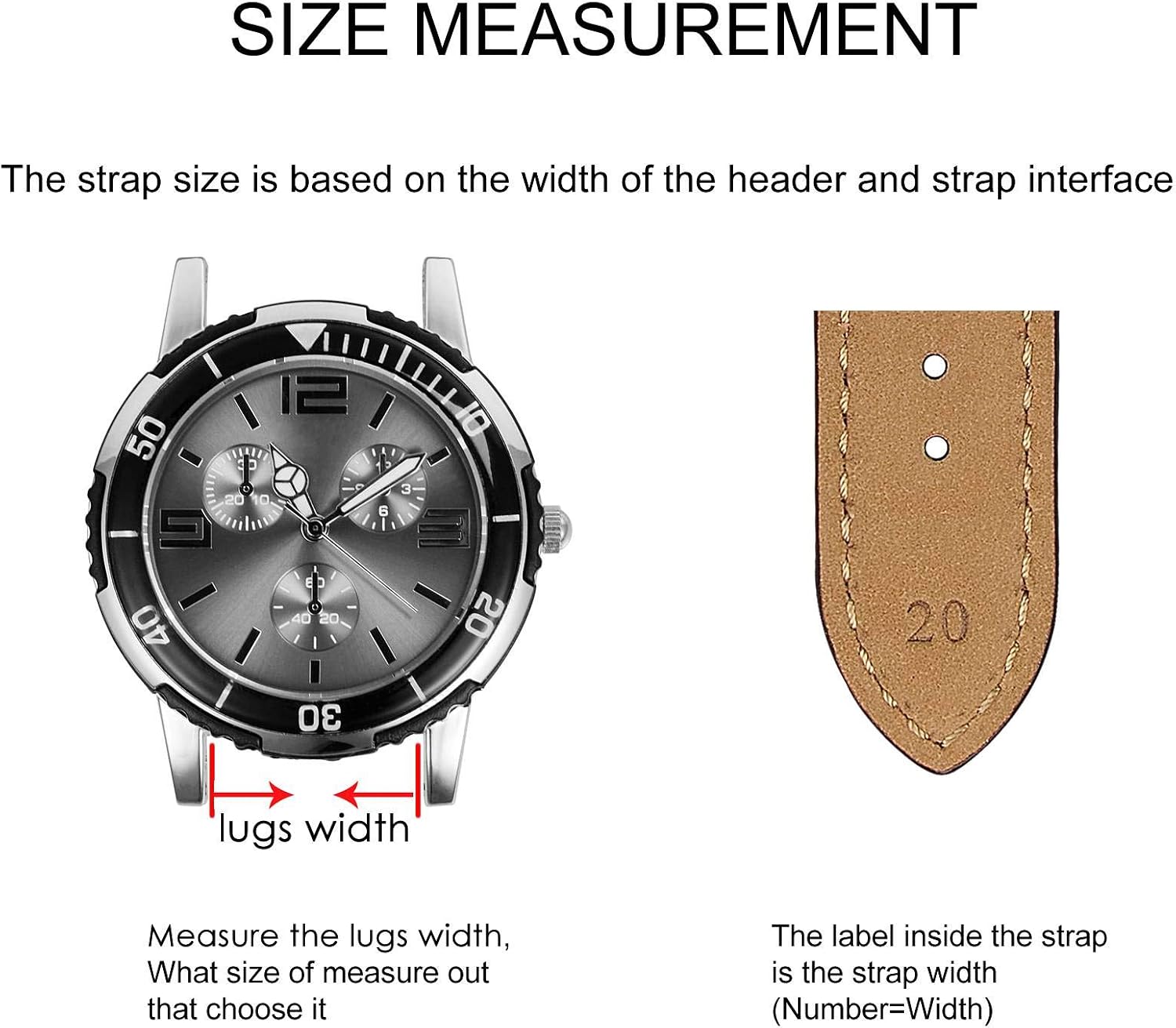 Watch Strap, Vintage Leather Replacement Bracelet, Band Width-14mm 15mm 16mm 17mm 18mm 19mm 20mm 21mm 22mm 23mm 24mm
