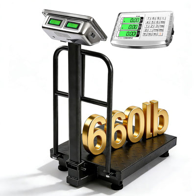 660LB Industrial Digital Floor Scale, Heavy Duty Platform Scale