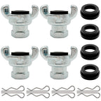 MustBee 4 Sets NPT Iron Air Hose Fitting, Universal Coupling, Chicago Fitting