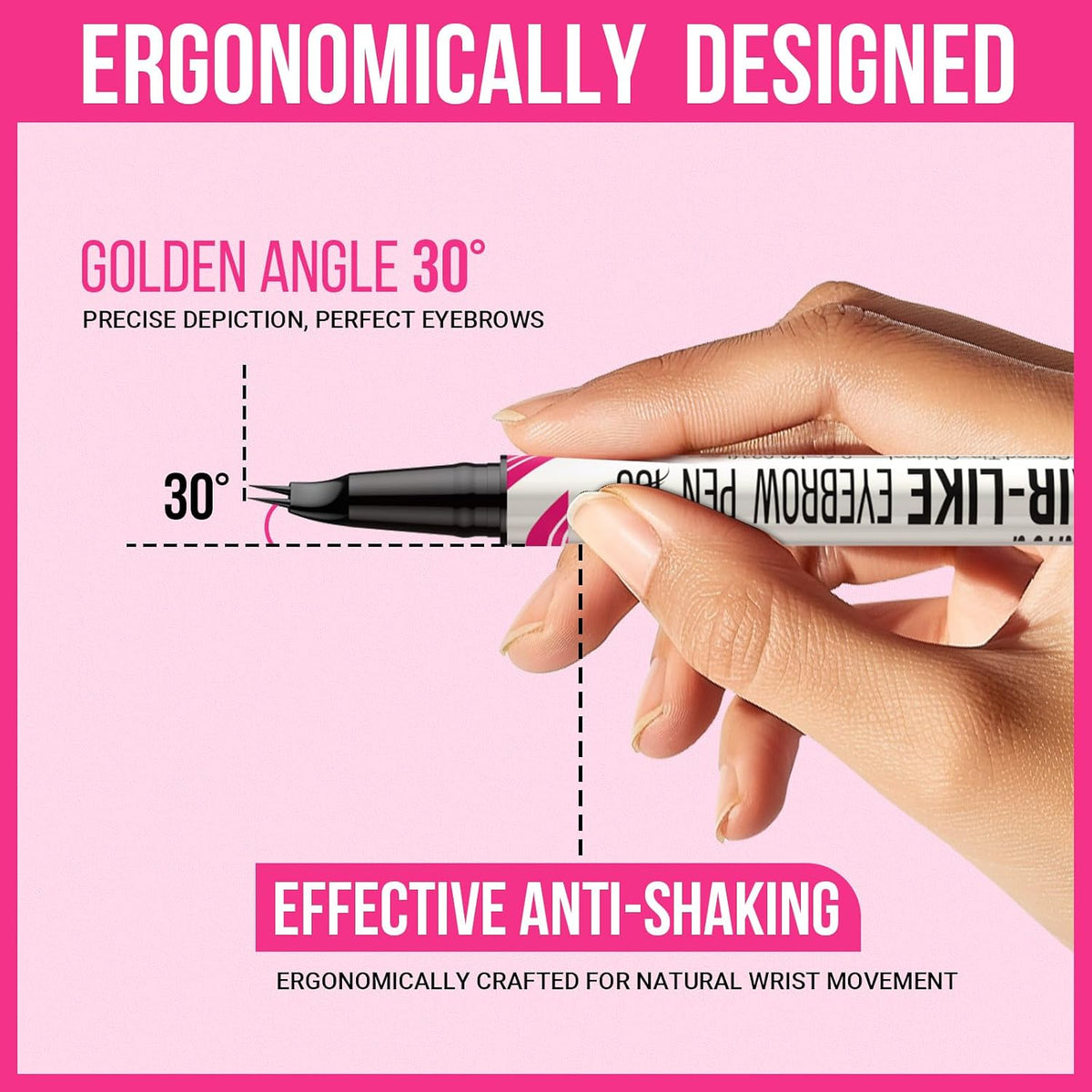 Curved Eyebrow Pen - Eyebrow Pencil, Brow Pencil 2-in-1 Dual-Ended Microblading Eyebrow Pen with Curved Tip and