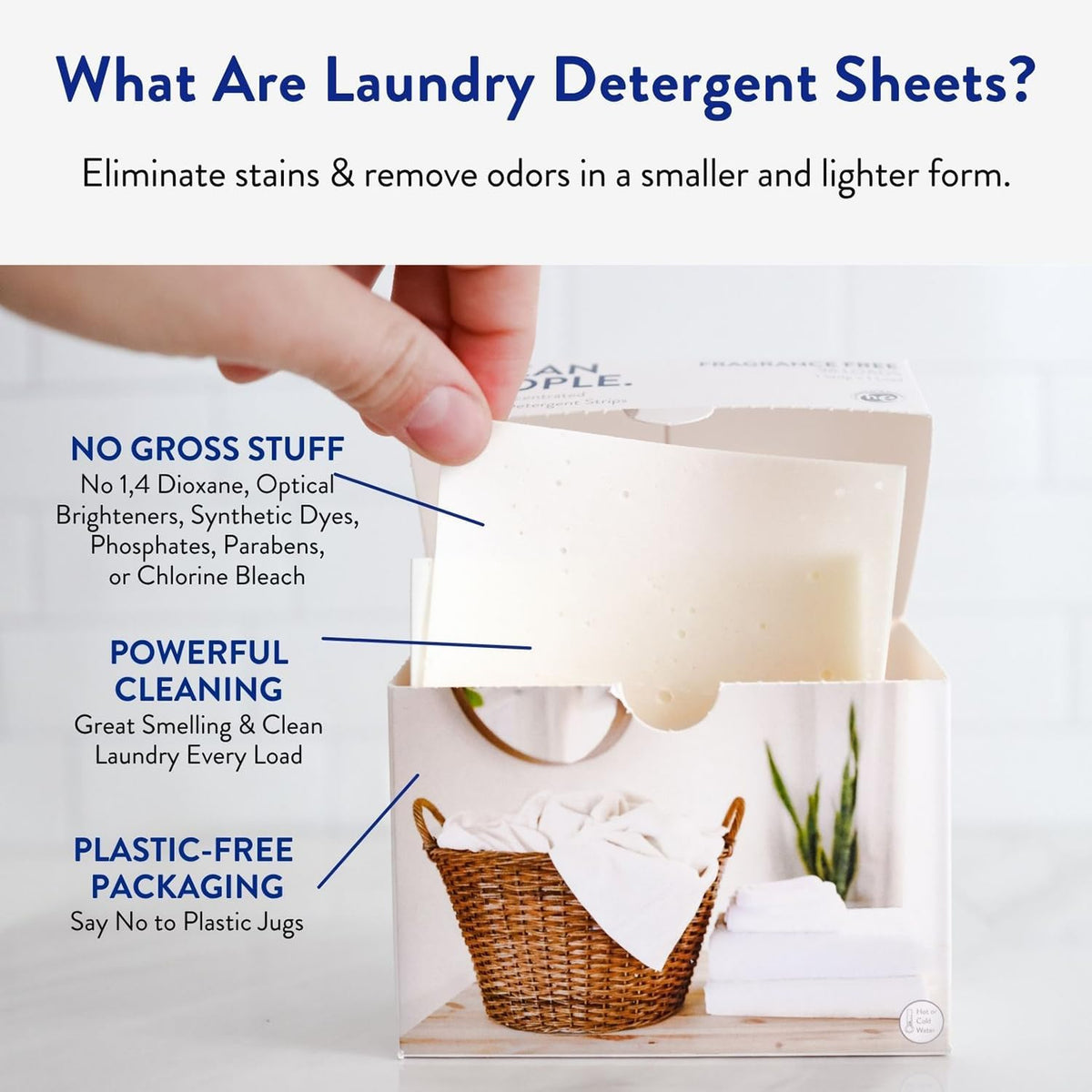 Laundry Detergent Sheets - Laundry Soap - Ultra Concentrated, Recyclable Packaging, Stain Fighting - Fresh Scent, 32