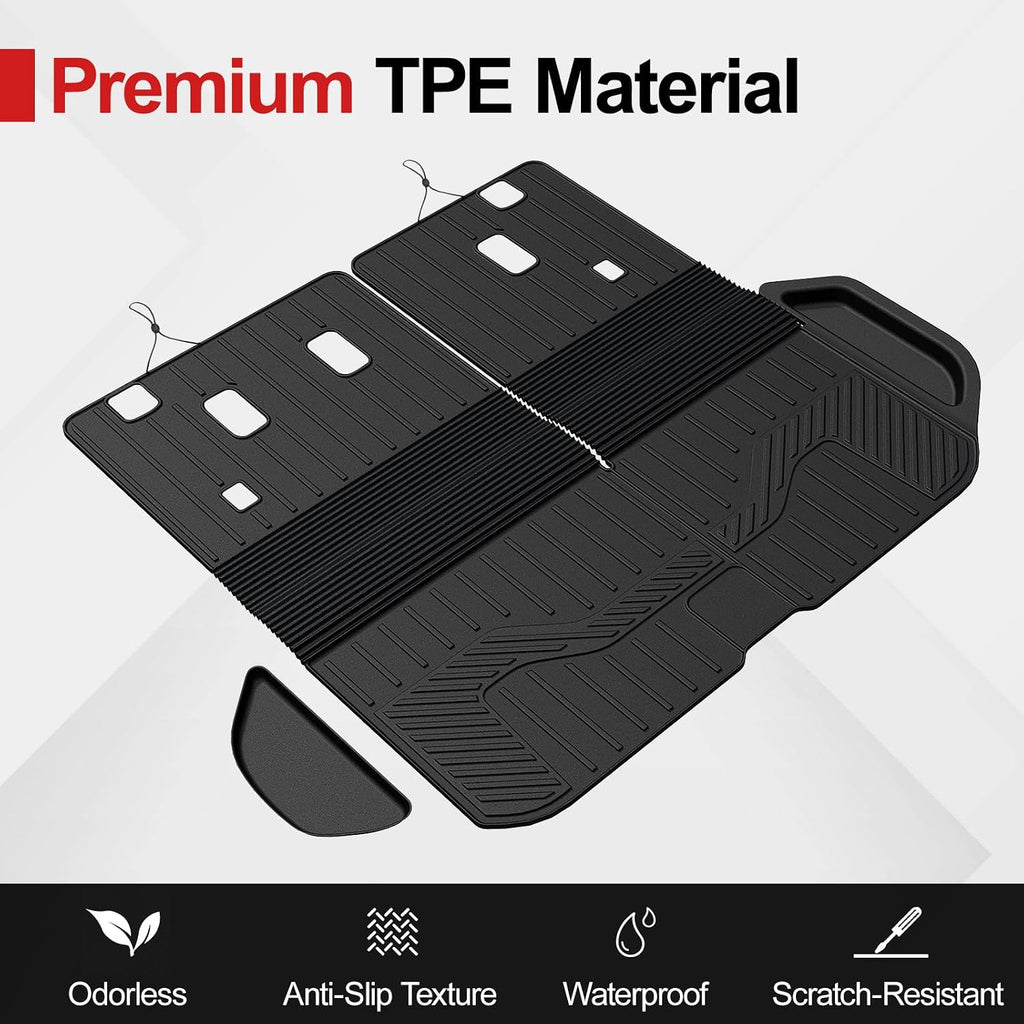 Floor Mats for 2016-2022 Honda Pilot 8 Passengers (No Elite Models), Cargo Mat with Backrest Mat All Weather
