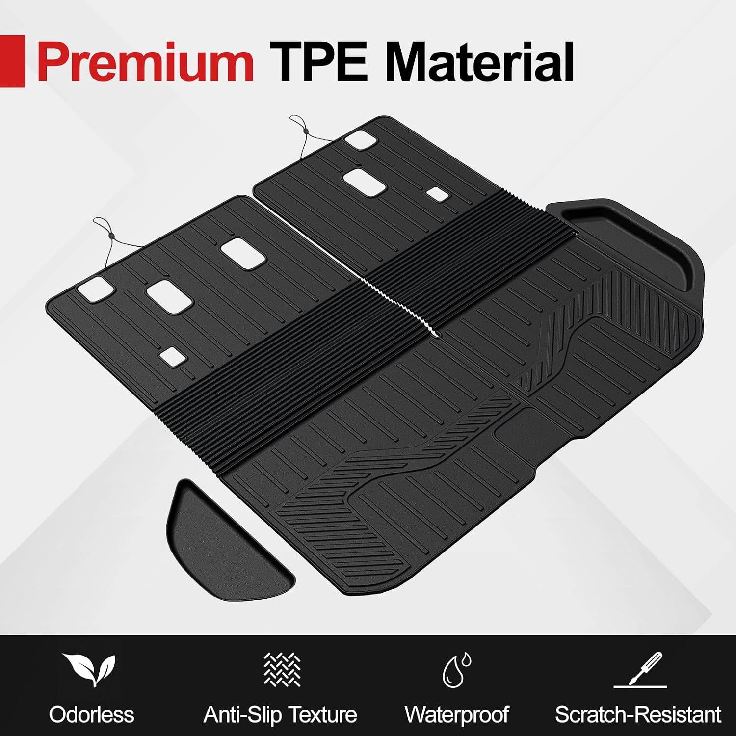 Floor Mats for 2016-2022 Honda Pilot 8 Passengers (No Elite Models), Cargo Mat with Backrest Mat All Weather
