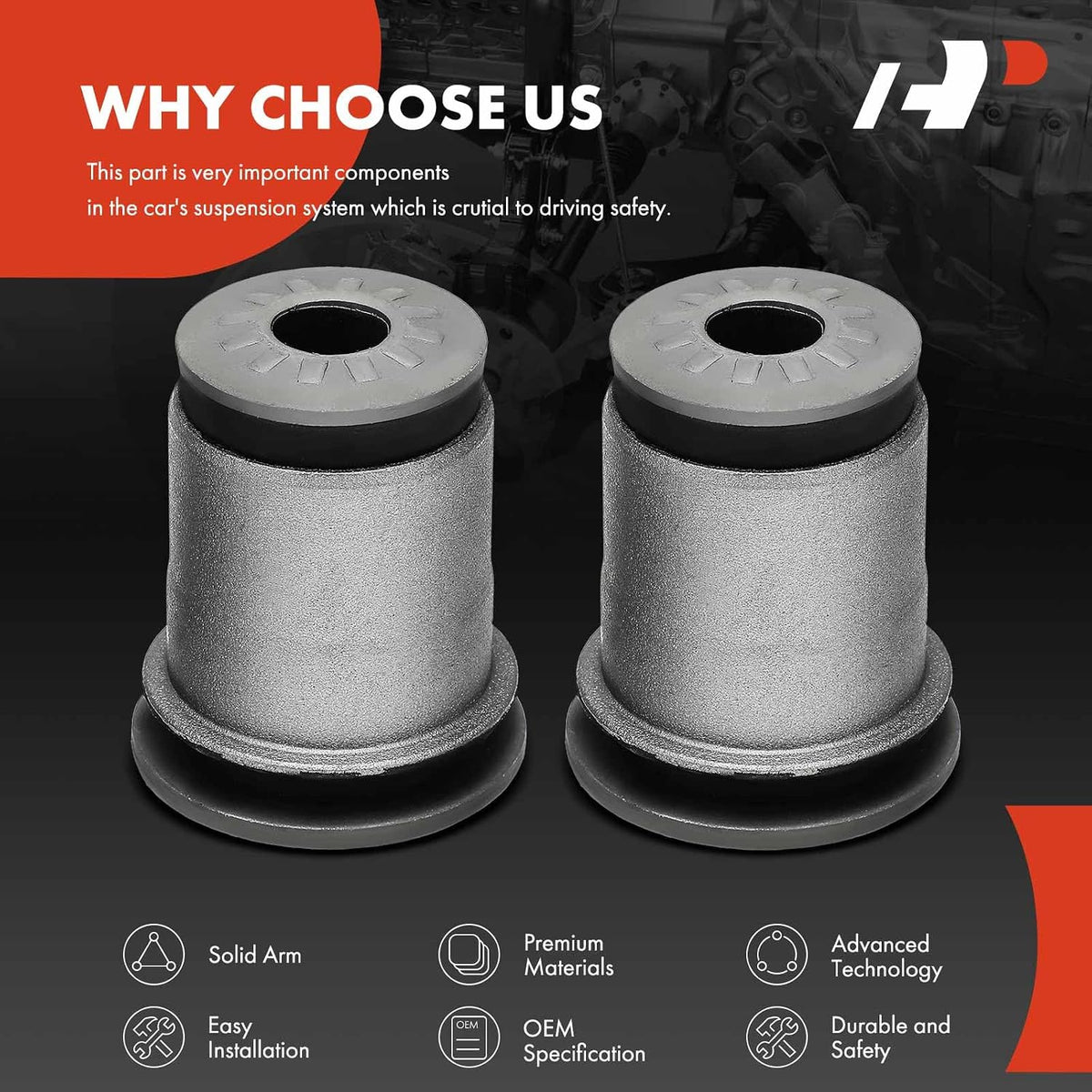 A-Premium 2 x Front Lower Inner Rearward Control Arm Bushing Kit
