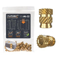 ruthex #6-32 Threaded Inserts - 50 Pieces RX-6-32x7.1 Brass Heat Set Insert for Plastic Parts - Inches knurled Nuts - Insert by Heat into 3D Printing Components