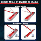 Concrete Bull Float Tool Kit, 48x12 Inch, Stainless Steel Board | 4 Extendable Aluminum Alloy Poles, Round End Fresno