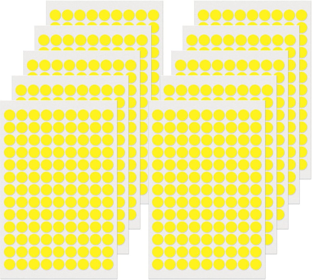 Yellow Round Stickers 1/2 Inch Removable Vinyl Dot Labels 1170 PCS