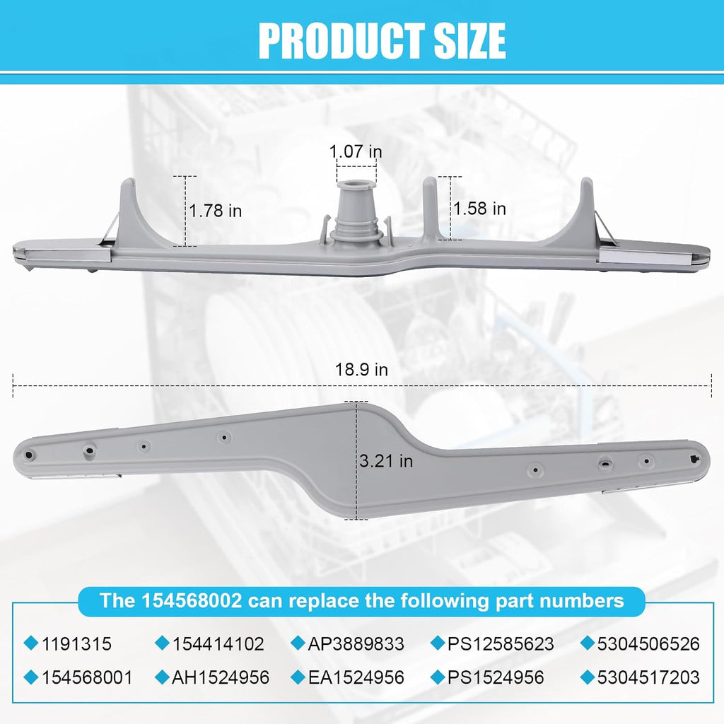 154568002 Dishwasher Lower Spray Arm for Kenmore Dishwashers