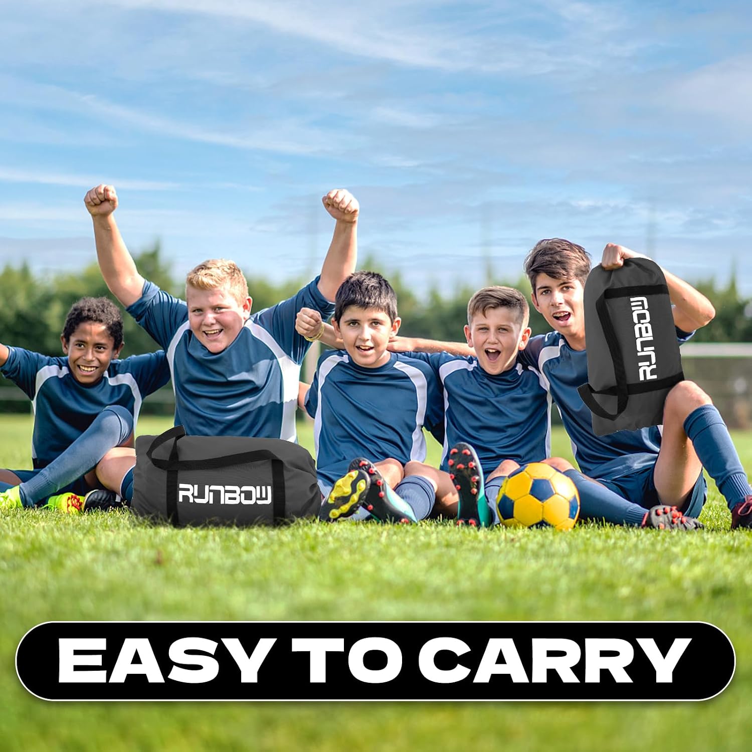 9x5 FT Kids Soccer Goals for Backyard, Portable Soccer Net with Carry Bag | Foldable Frame, Easy Set Up, Indoor and