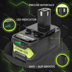 2 Pack 8.0Ah P108 Replacement for Ryobi 18 Volt Battery and P117 Charger