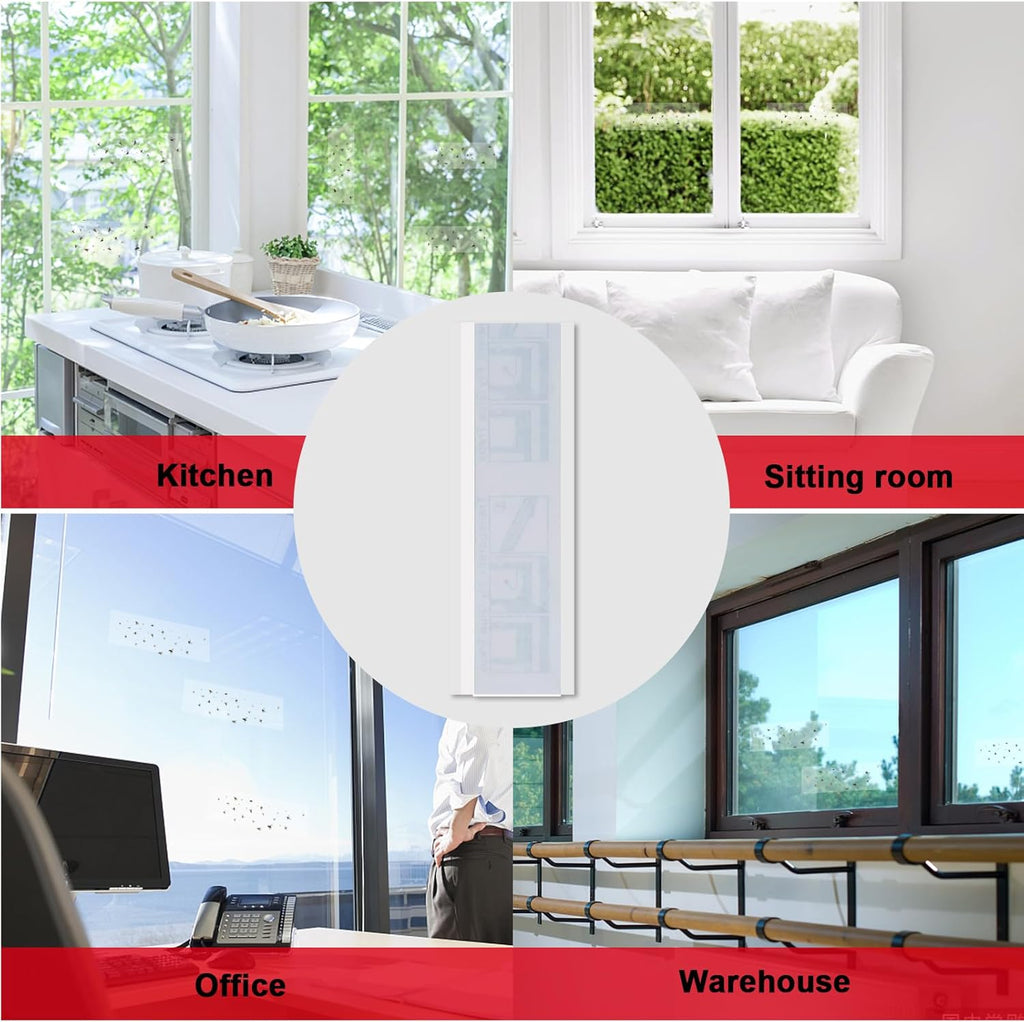 Window Fly Traps, 30 Pack Sticky Fly Traps for Indoors, Fly Catchers for Inside Home, Waterproof & Non-Toxic Adhesive