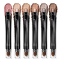 Neutral Eyeshadow Stick Makeup 6PCS Set, Brown Nude Metallic Shimmer Matte Cream Eye Shadow Palette Eyeliner