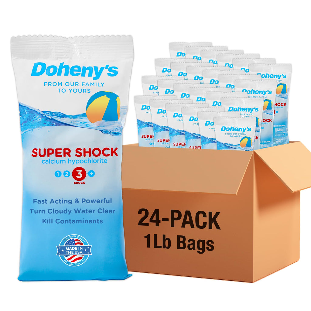 Super Pool Shock | Pro-Grade Chlorine Shock, Quick-Dissolving, Fast-Acting 68% Cal-Hypo Granular Pool Shock | 24 x