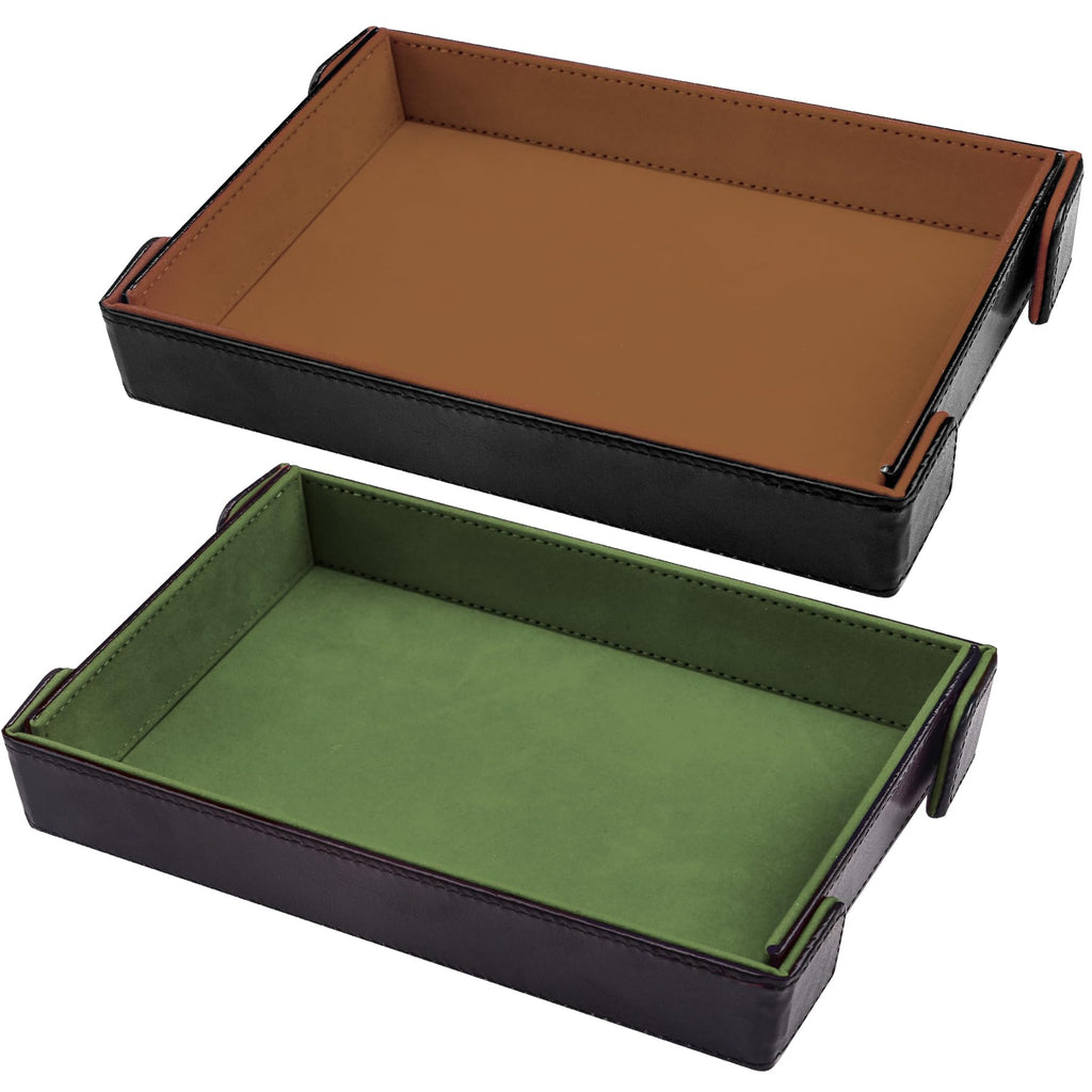 2 Pieces Magnetic Dice Tray Rectangle Folding Dice Rolling Trays