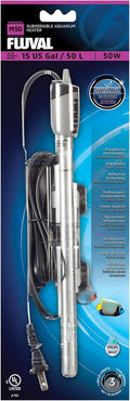 M 50-Watt Submersible Aquarium Heater for Fresh & Saltwater Tanks