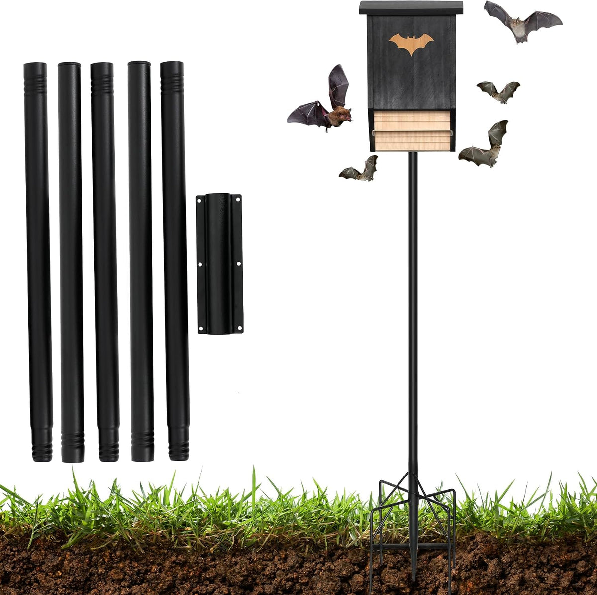 15 FT Bat House Pole, Telescoping Martin House Pole Kit