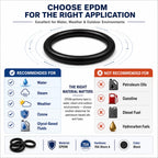 SummerHolz AS568-021 EPDM O-Ring, 0.070" CS, 70A, 50 Pcs