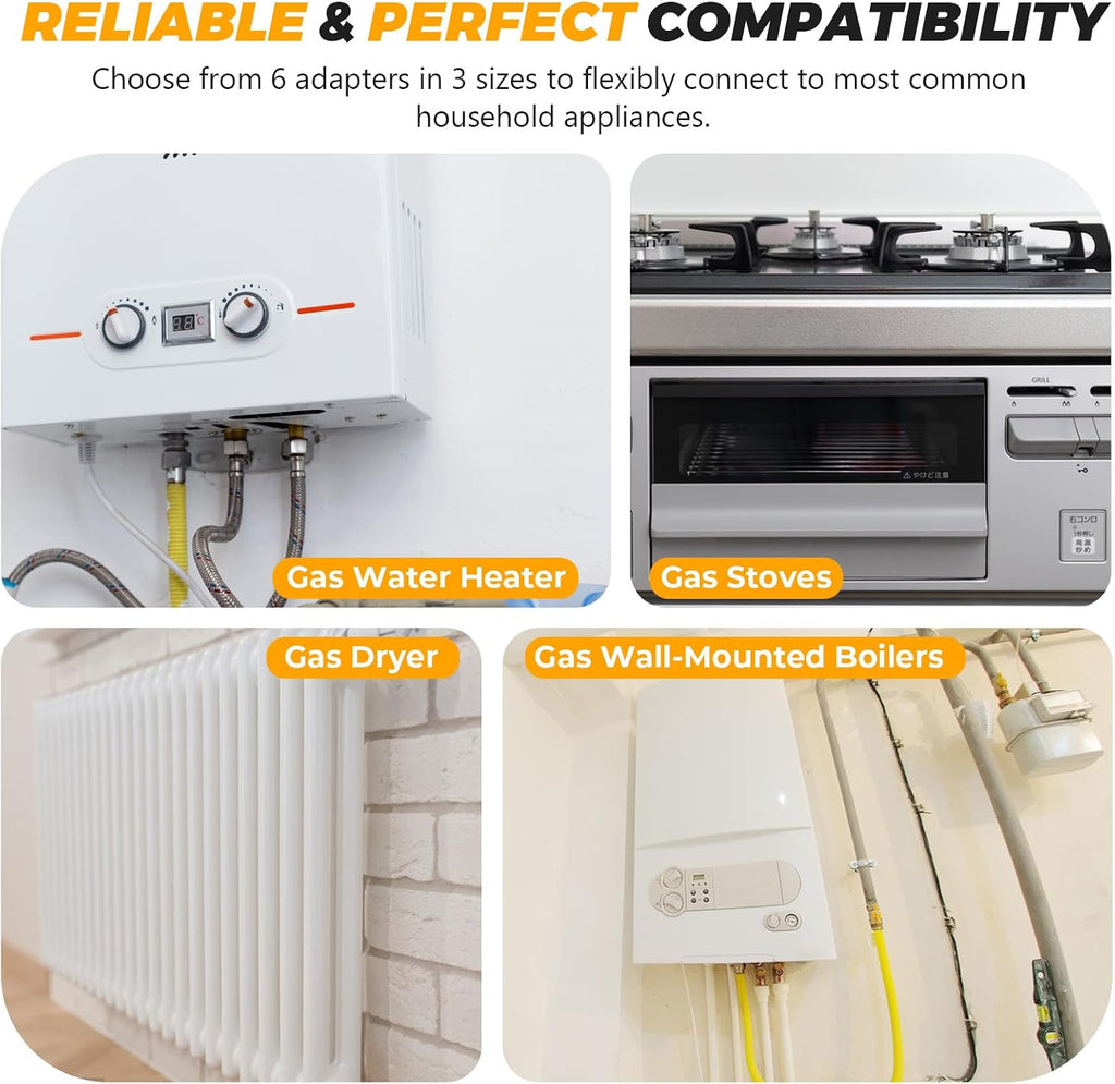 UPGRADED 48" Dryer Gas Line Kit for Gas Dryer Stove Range 5/8" OD(1/2" ID)