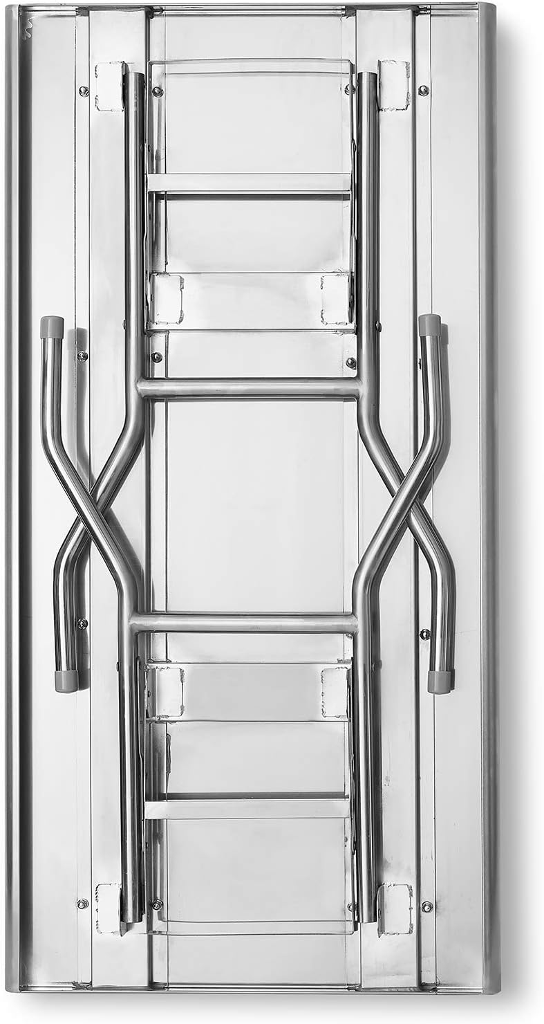 Stainless Steel Folding Table 48 x 24 Inch, NSF Kitchen Prep & Work Table